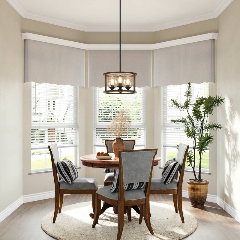 Acroma Kwong 3-Light drum chandelier Farmhouse Pendant Light for Kitchen Island