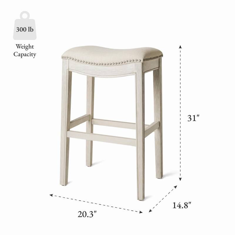 Maven Lane 31" Adrien Saddle Kitchen Bar Height Stool - N/A