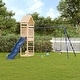 preview thumbnail 1 of 16, vidaXL Swing Set Outdoor Backyard Wooden Playground Equipment for Kids Age 3-8 124" x 146.9" x 103.9" Pine