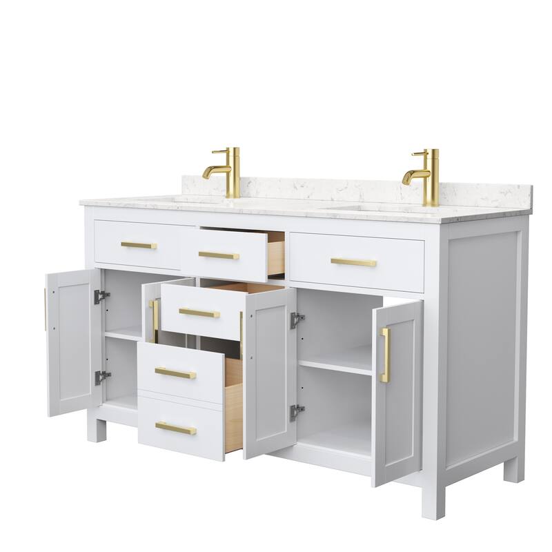 Beckett 60 Inch Double Vanity, Cultured Marble Top