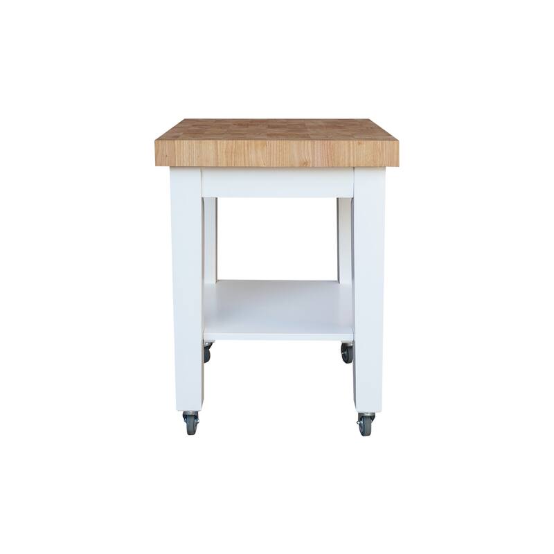 Copper Grove Lakeland Solid Parawood Kitchen Island Cart