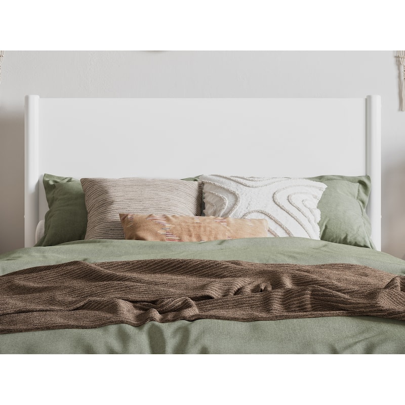 Solid Wood Low Profile Platform Bed - Full Size Bed Frame with Headboard - Modern Bedroom Furniture