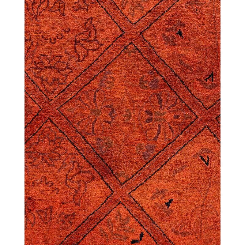 Fine Vibrance, One-of-a-Kind Hand-Knotted Area Rug - Orange, 6' 1" x 6' 1" - 6' 1" x 6' 1"