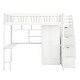 preview thumbnail 5 of 25, Full Size Wood Loft Bed with Bookshelf, Stairs Drawers, Desk and Wardrobe with Top Bunk with Full Length High Guardrails
