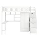 preview thumbnail 5 of 7, Full Size Wood Loft Bed with Bookshelf, Stairs Drawers, Desk and Wardrobe