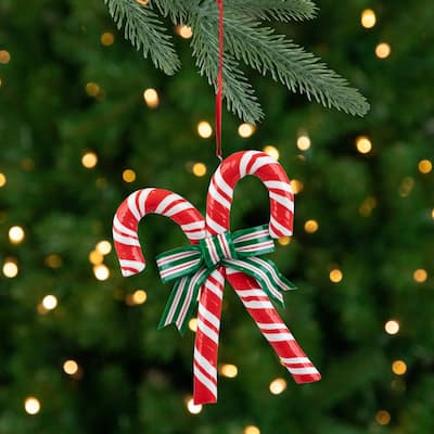 Candy Cane Christmas Ornament - 5.25" - Red and White