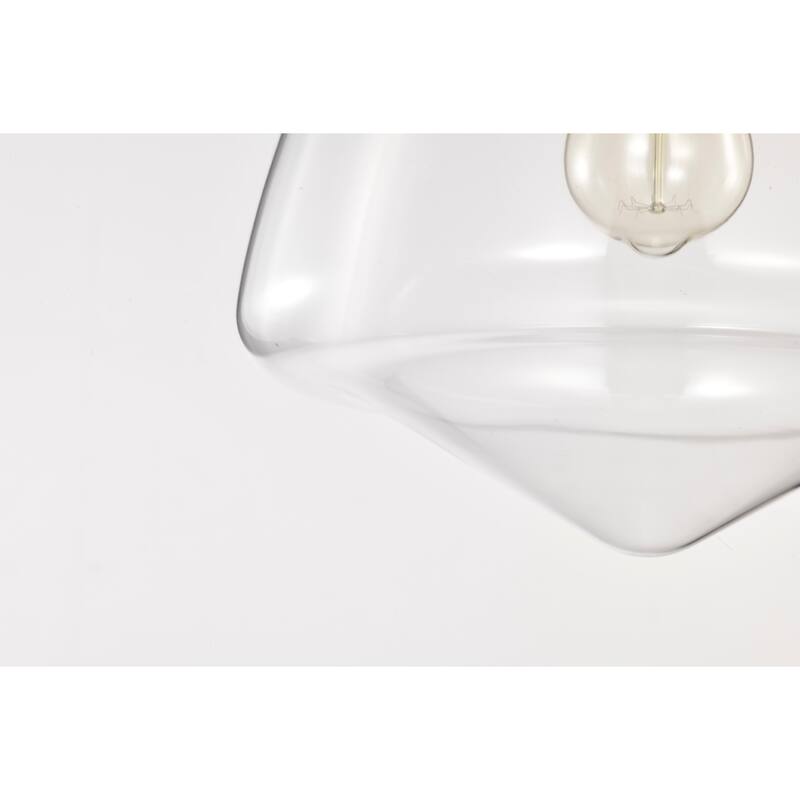 Zylo Semi-Flush Mount Metal Ceiling Lamp with Clear Glass Shade