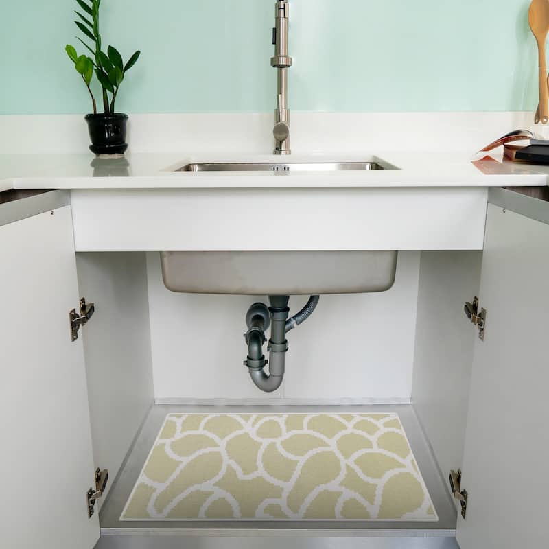 Under Sink Mat - Ultra-Absorbent Cotton Shelf Liners For Kitchen Cabinets - 2X3 feet - Banana Cream Yellow