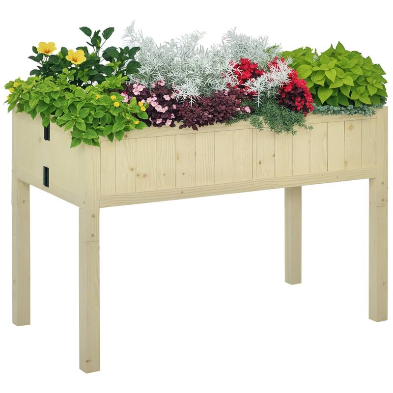 Classic Outdoor Planter Folding Wooden Raised Garden Bed Planter Box