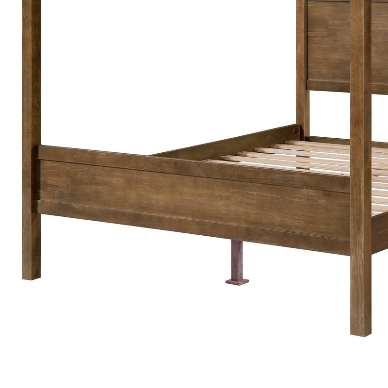 Christopher Knight Home- Marlowe Solid Wood 4 post Canopy Bed with Headboard