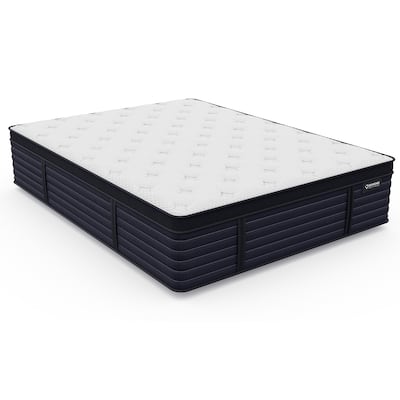 14.5 Inch Euro Top Hughes Cool Latex Hybrid Mattress, Coolness and Luxury Combined Mattress, Full White