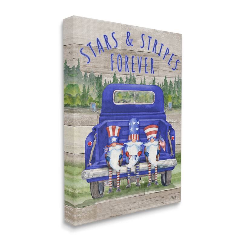 Stupell Industries Stars & Stripes Forever Americana Gnomes Canvas Wall Art by Paul Brent