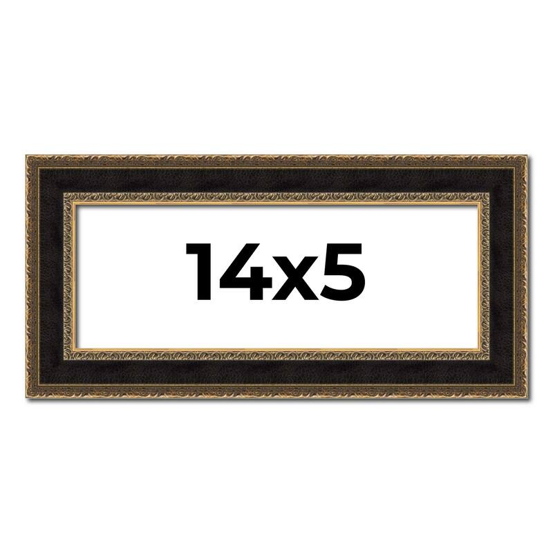14x5 Frame Gold Antique Vintage Sold Wood Picture Frame | 1.75 Inch