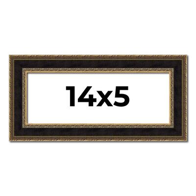 14x5 Frame Gold Antique Vintage Sold Wood Picture Frame | 1.75 Inch
