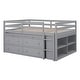 preview thumbnail 14 of 16, Full Size Loft Bed with Retractable Writing Desk and 4 Drawers, Wooden Loft Bed with Lateral Portable Desk and Shelves