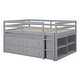 preview thumbnail 5 of 7, Gray Solid Wood Loft Bed with Writing Desk, Side Desk, Drawers, Shelves