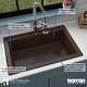 preview thumbnail 47 of 55, Karran Drop-In Quartz Composite 1-Hole Single Bowl Kitchen Sink - 33" x 22" x 9"