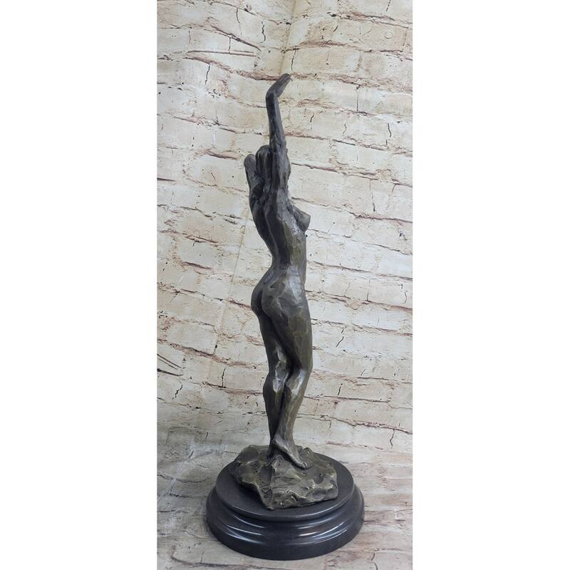 Handmade Signed Real Vitaleh Female Abstract Century Bronze Sculpture Statue