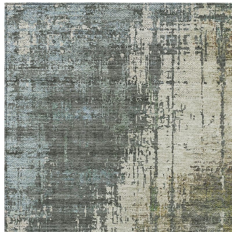 HomeRoots Abstract Transitional Rectangle Outdoor Rug