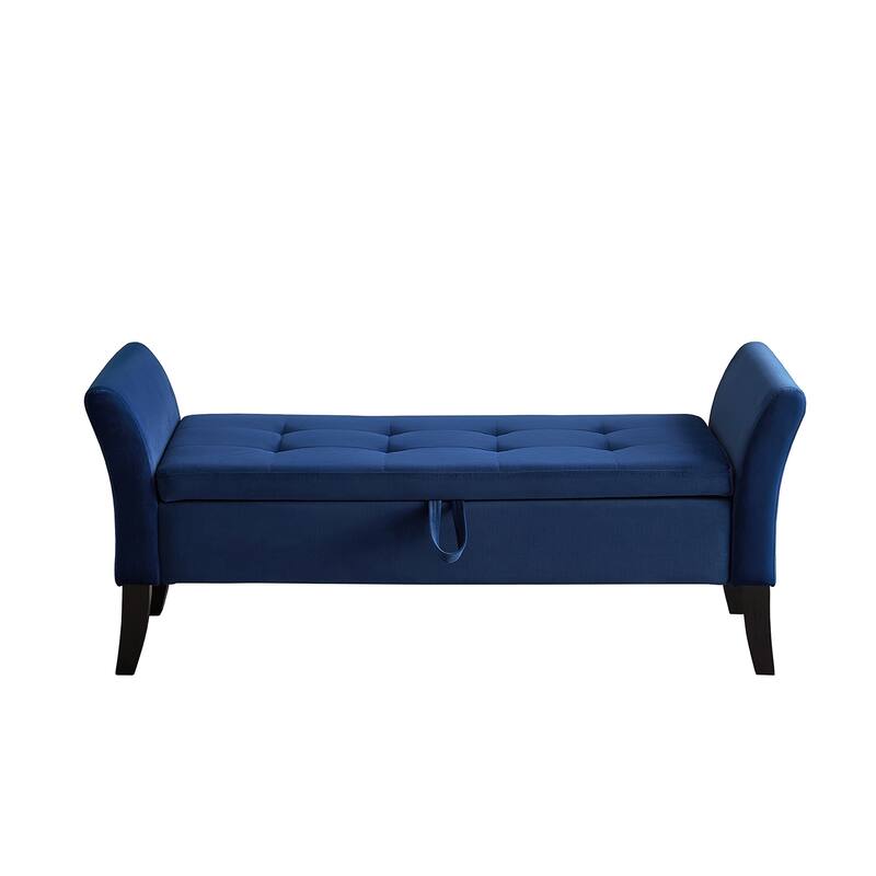 Ramiro Contemporary Velvet Storage Bench by HULALAHOME