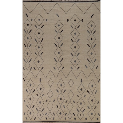Trellis Moroccan Oriental Area Rug Handmade Wool Carpet - 7'0"x 10'8"