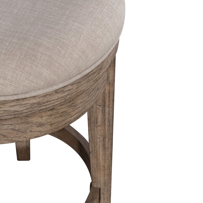 City Scape Burnished Beige Upholstered Swivel Console Stool - Width 17" x Depth 17" x Height 25"