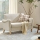 preview thumbnail 5 of 62, HULALA HOME Adika 51"W Farmhouse Striped Linen Upholstered Loveseat with Solid Wood Spindle Legs