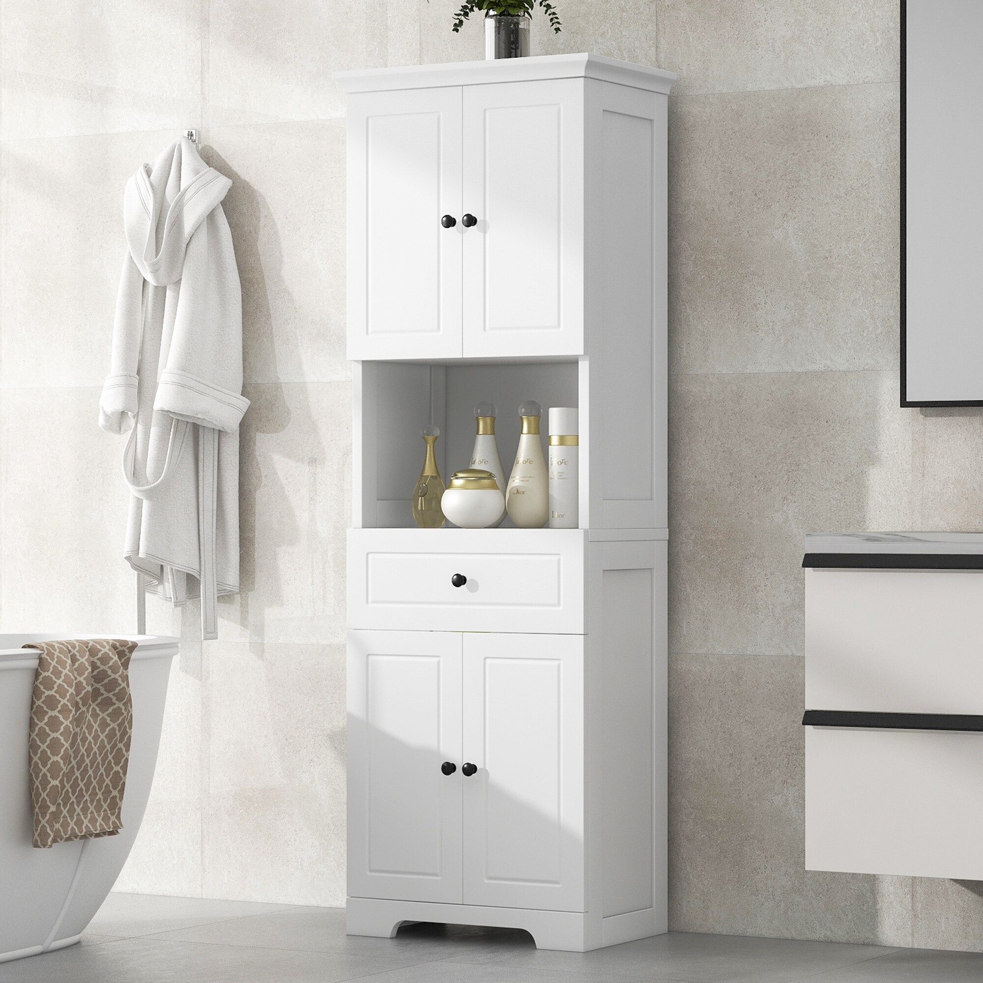 Large white bathroom cabinet 2025