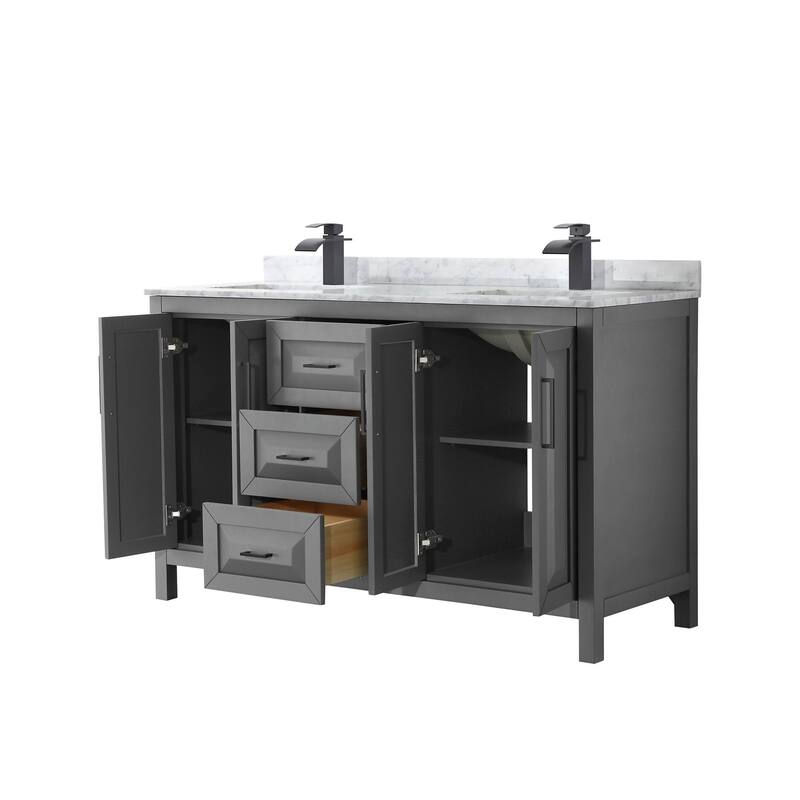 Wyndham Collection Daria 60" Free Standing Double Vanity Set with MDF