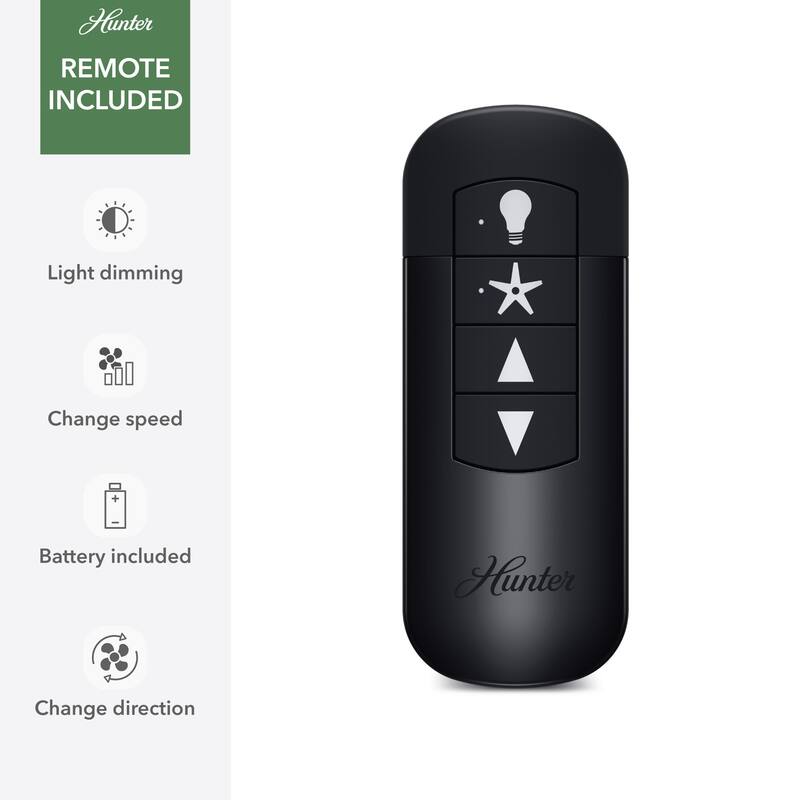 Hunter 52" Burroughs Ceiling Fan w/ LED Light Kit, Handheld Remote - Transitional, Industrial
