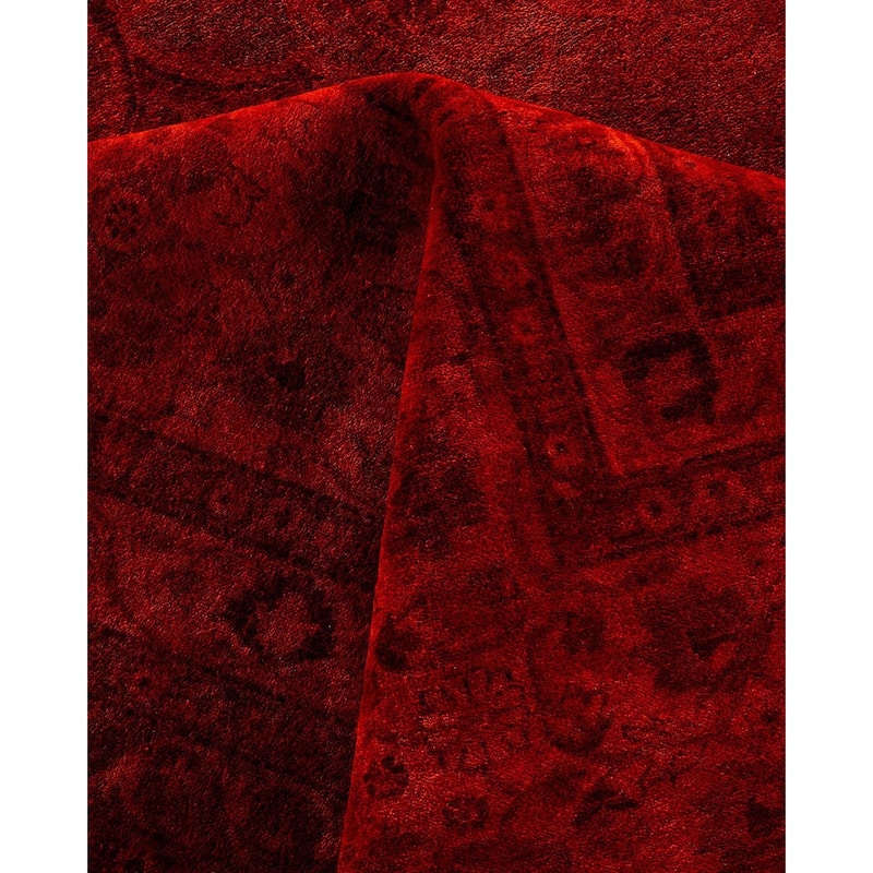 Overdyed, One-of-a-Kind Hand-Knotted Area Rug - Red - 10' 2" x 13' 10"