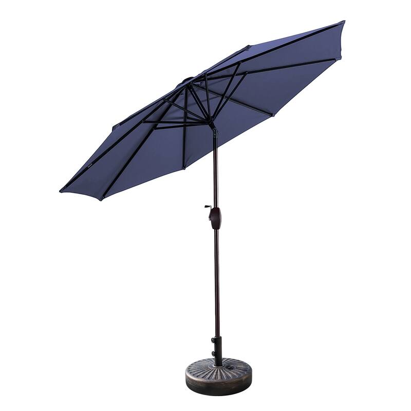 Brock 9-Foot Market Patio Umbrella with Concrete Base Weight Stand Included
