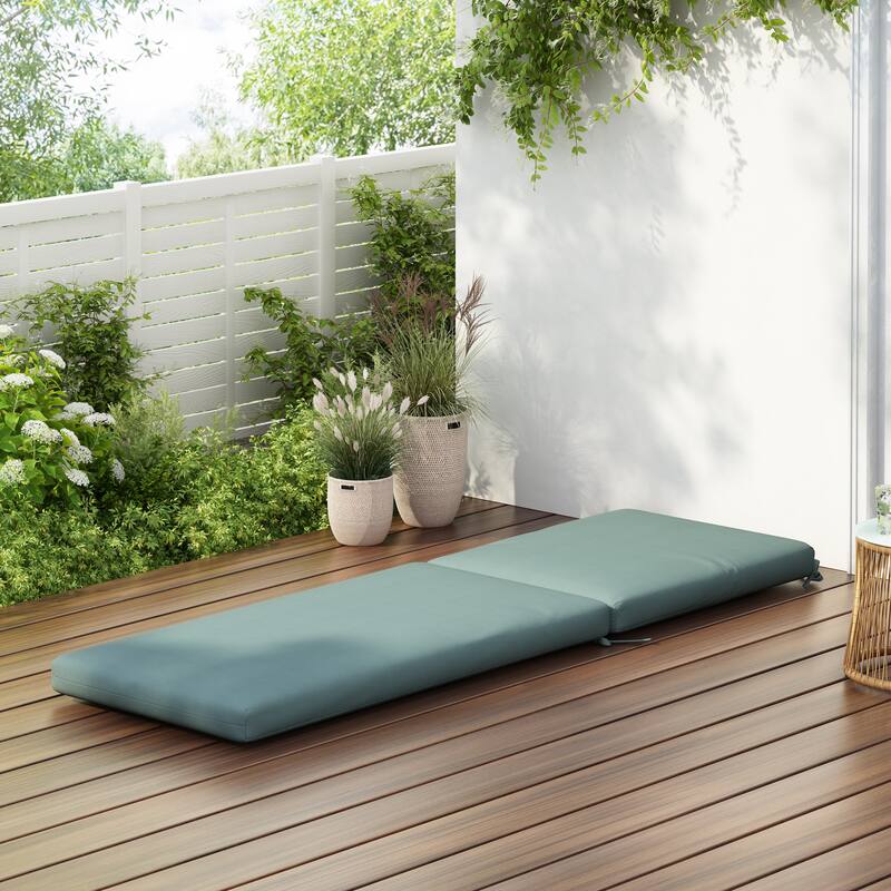 Christopher Knight Home - Noah Luxurious Comfort Outdoor Chaise Lounge Cushion with Secure Ties and Plush Support - Teal