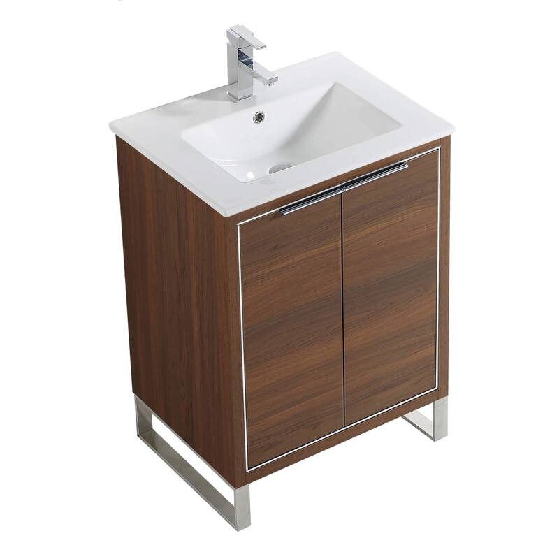 Fine Fixtures Opulence Collection Bathroom Vanity with White Ceramic Sink
