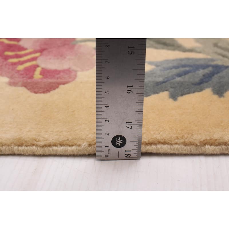 ECARPETGALLERY Hand-knotted Aubusson Green Wool Rug - 6'0 x 9'0
