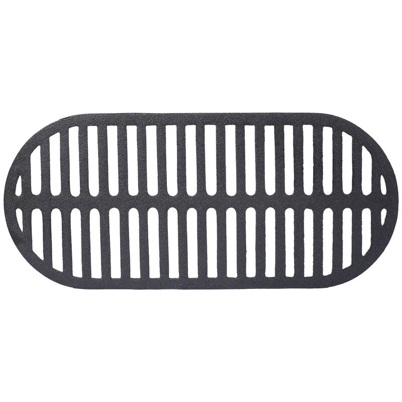 Oval Cast Iron Outdoor Grill Portable Small Charcoal Grill with Tabletop Cast Iron Frying Pan Enamel, for Camping Cooking