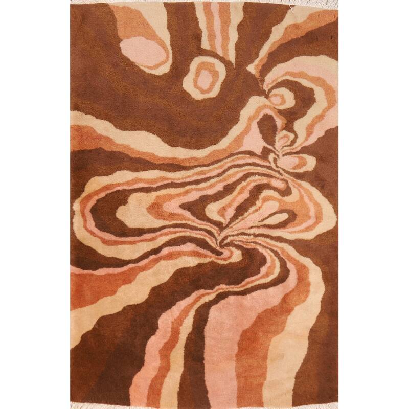 Traditional Kerman Persian Vintage Area Rug Handmade Wool Carpet - 3'2"x 5'3"
