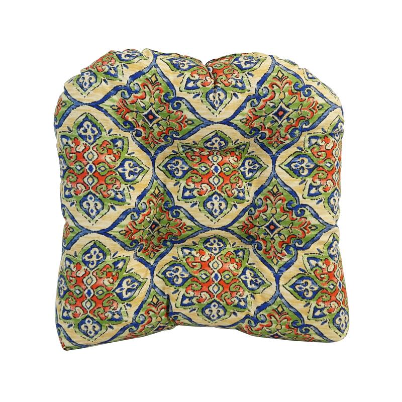 19-inch U-Shaped Spun Polyester Outdoor Tufted Dining Chair Cushion