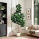 preview thumbnail 28 of 42, Artificial Fiddle Leaf Fig Tree with 48 Leaves in White Planter Pot, Faux Ficus Lyrata Plant for Home or Office Decor 6FT With White Planter