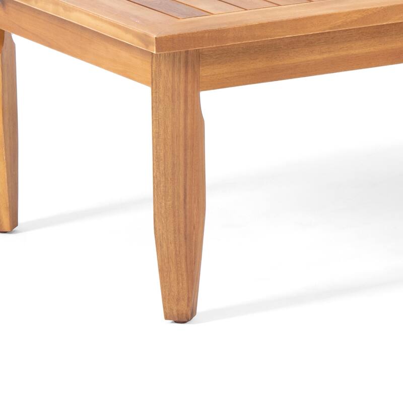 Aston Outdoor Mid-Century Modern Cushioned Acacia 4-seat Chat Set by Christopher Knight Home