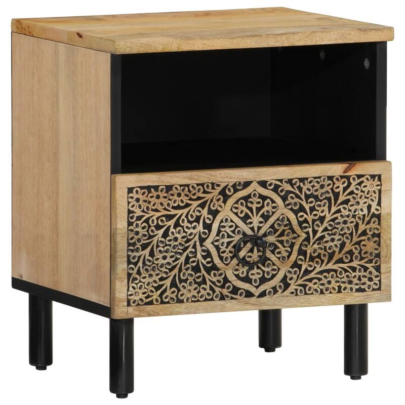 vidaXL Bedside Cabinet 15.7"x13"x18.1" Solid Wood Mango - 15.7" x 13" x 18.1"