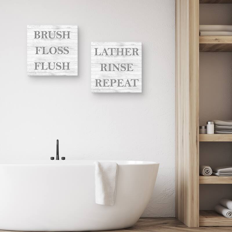 Bath Words by Design Lab Canvas S/2 by Design Lab Canvas Art Prints