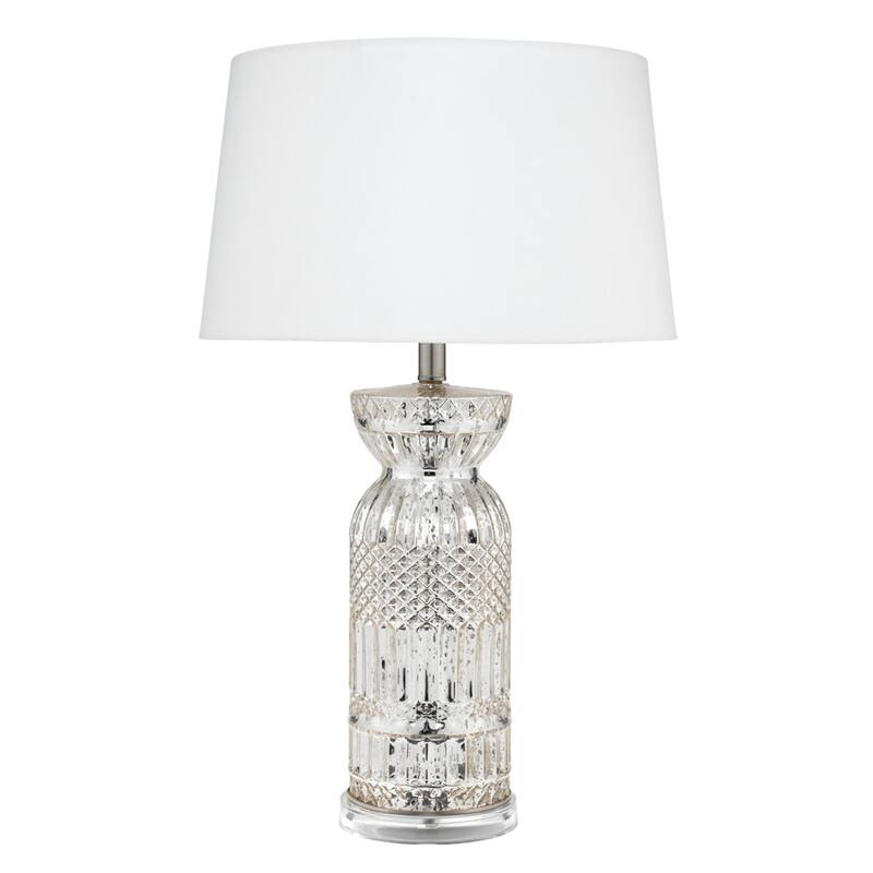 Alden Décor Ollie Mercury Glass Table Lamp, Silver