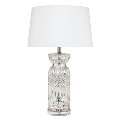 Alden Décor Ollie Mercury Glass Table Lamp, Silver