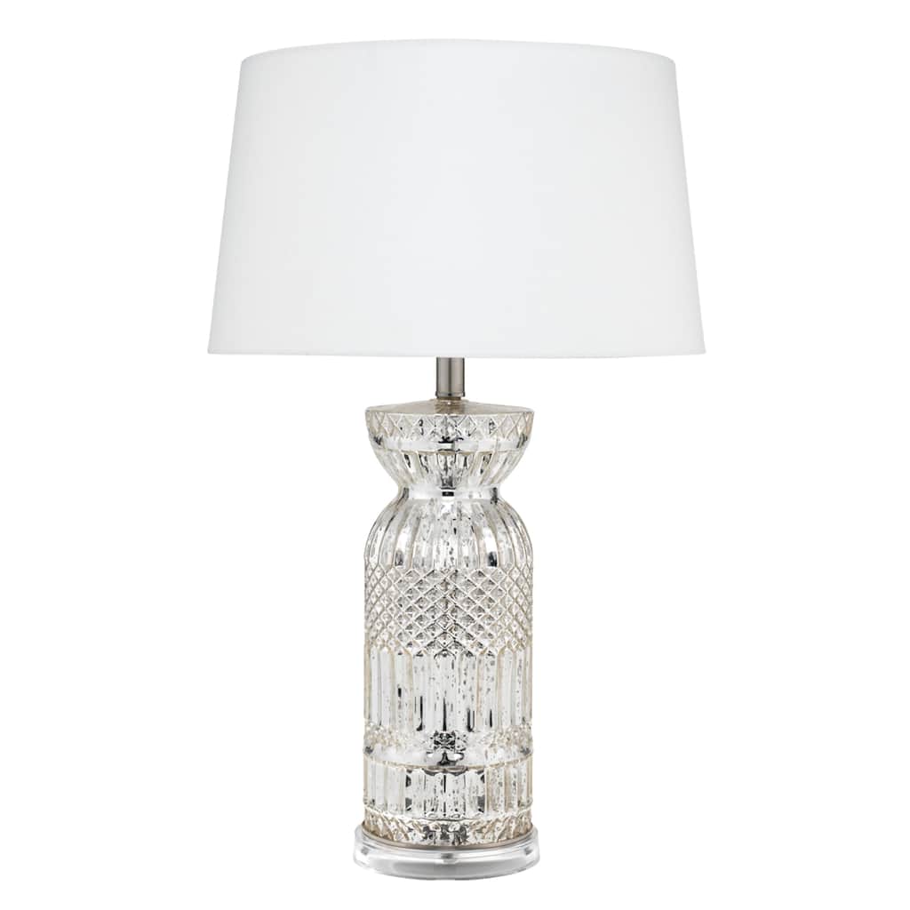 Alden Décor Ollie Mercury Glass Table Lamp, Silver
