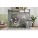 preview thumbnail 7 of 29, Full Size Loft Bed with L-shaped Multi-storage Desk, LED light and USB Charging Station, Storage Bench with 2 Drawers
