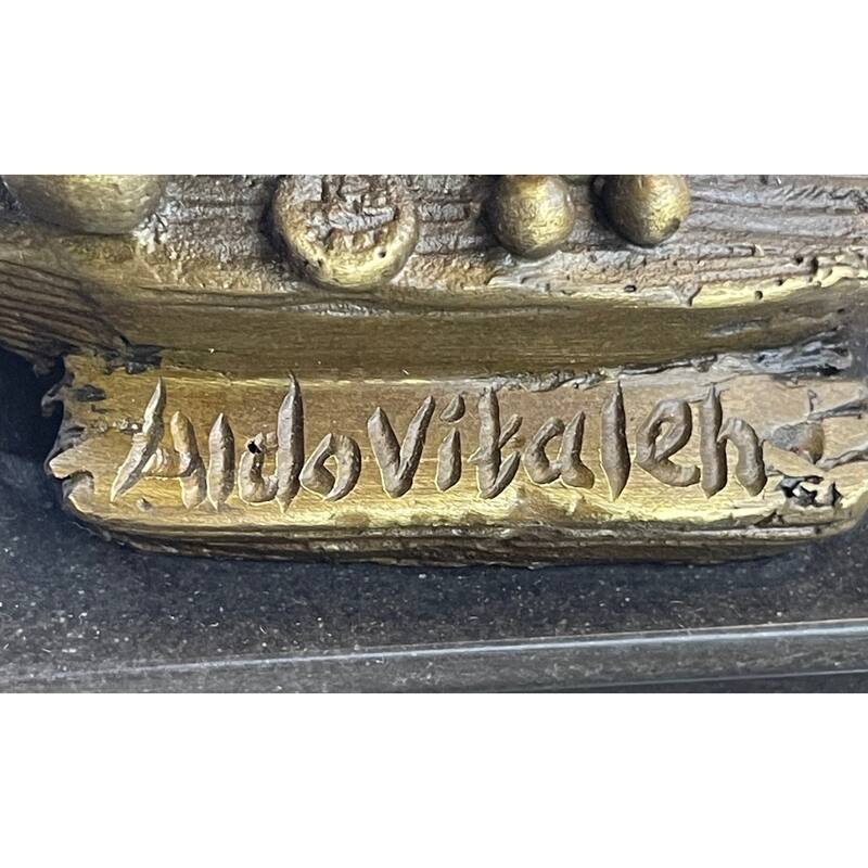 Pirate With Treasure Chest And Sword Bronze Sculpture Statue Signed Original 14 Inches X 5 Inches