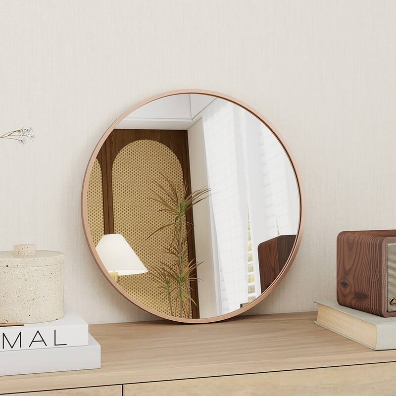 Maypex Aluminium Framed Circular Wall Mirror - Gold - 20in
