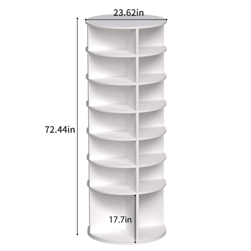 7-Tier Spinning Shoe Rack High Bottom Design Shoe Tower , Fits 28 Pairs of Shoes