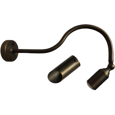 12V LED Warm White Cast Brass Low Voltage Angle Shield Bullet Spotlight Gooseneck Sign Light